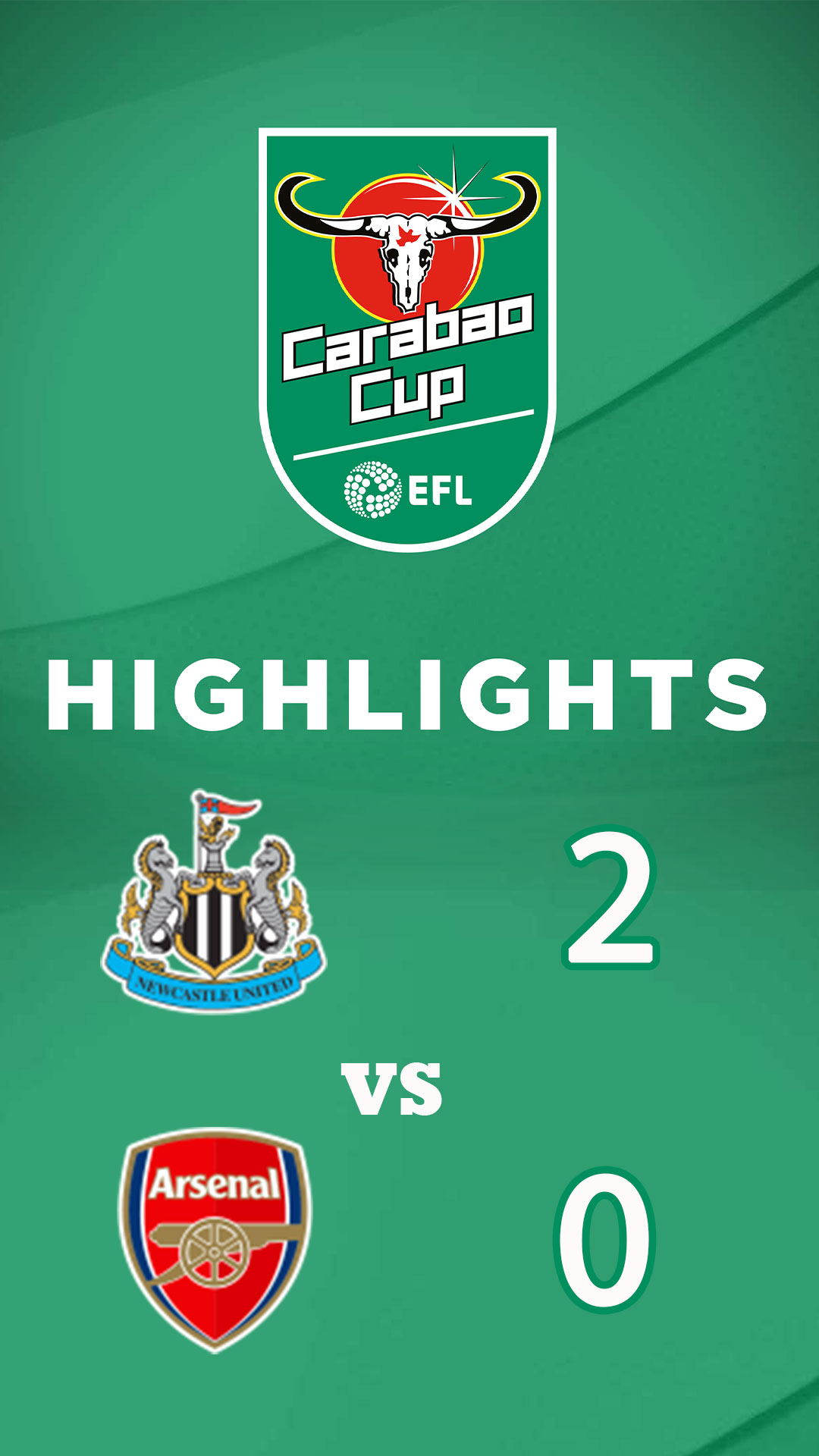 Newcastle United 2 - 0 Arsenal | Highlight Carabao Cup 24/25 - ไฮไลท์การแข่งขัน นิวคาสเซิ่ล 2-0 อาร์เซน่อล | คาราบาว คัพ 2024-25